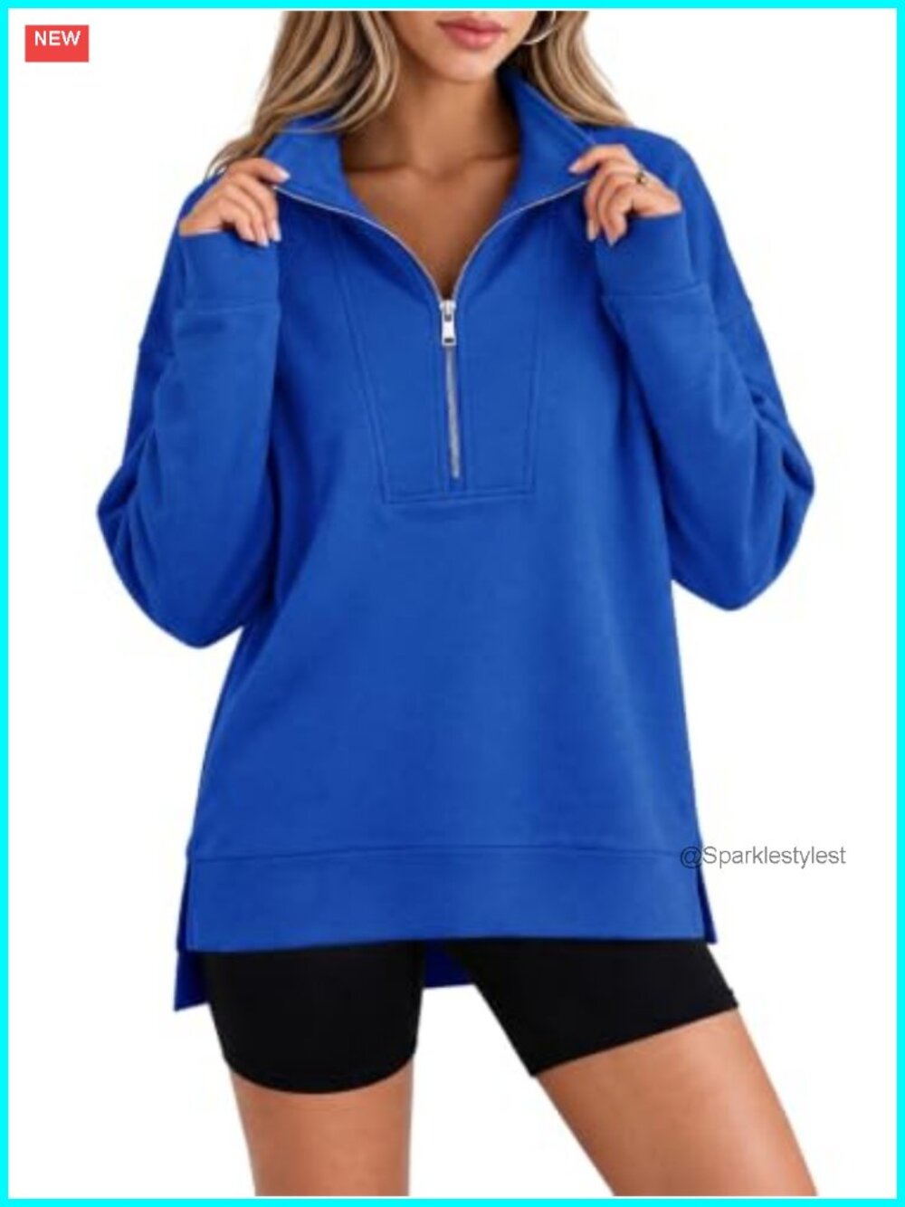 Half Zip Oversized Workout Hoodie Pullover Sweatshirt Quarter Zip